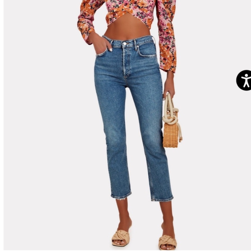 Agolde Blue Straight Leg Jeans